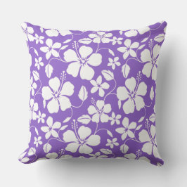 COJÍN DECORATIVO HAWAIIAN HULA (HIBISCUS) PURPLE LUMINOSO