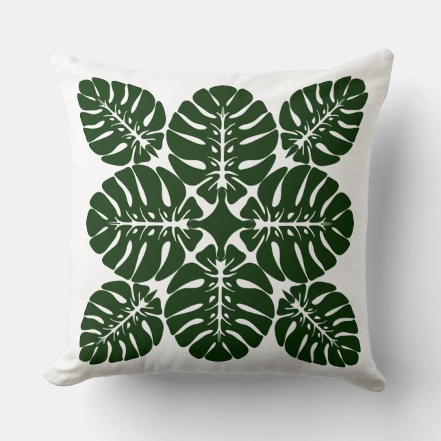 Cojín decorativo HAWAIIAN QUILT PILLOW-monstera (Anverso)