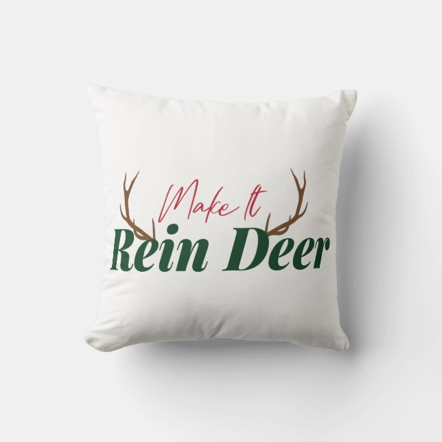 Cojín Decorativo Haz que el ciervo rienda (Anverso)