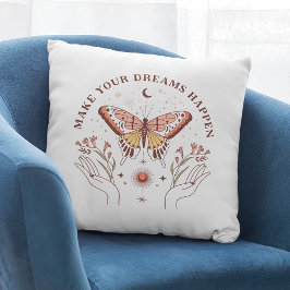 Cojín Decorativo Haz que tus sueños ocurran mariposa boho