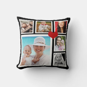 Cojín Decorativo Haz un Corazón de Plantilla de Foto Personalizada