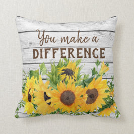 Cojín Decorativo Haz una cita diferente con girasoles