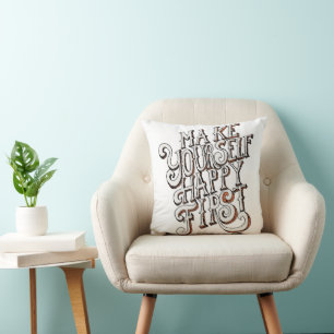 Cojín Decorativo Hazte Feliz Primero