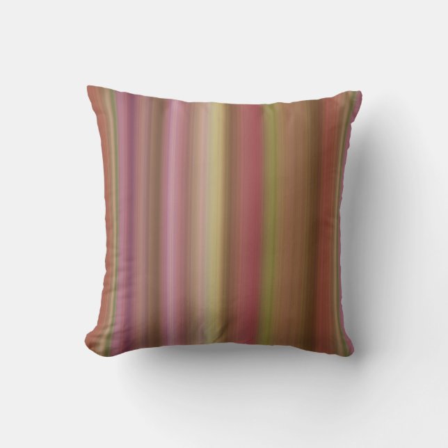 Cojín Decorativo Hazy Garden Pink, Brown and Green Stripe (Anverso)