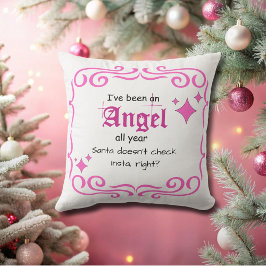 Cojín Decorativo He sido un ángel, Navidades Cartas Rosadas
