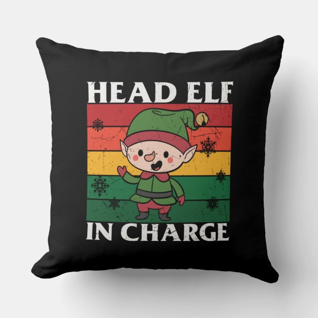 Cojín Decorativo Head Elf In Charge (Anverso)