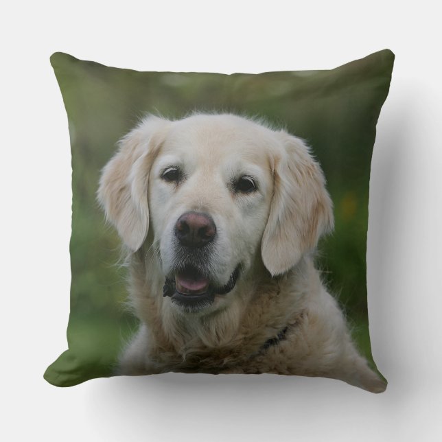 Cojín Decorativo Headshot 2 del golden retriever (Anverso)