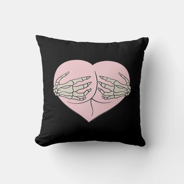 Cojín Decorativo Heart Butt Hug Skeleton Hands Classic (Anverso)