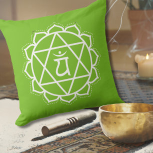 Cojín Decorativo Heart Chakra   Anahata   Meditación verde
