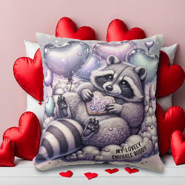 Cojín Decorativo Heart Cookie Raccoon Valentines