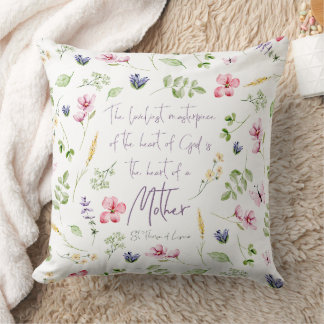 Cojín Decorativo Heart of a Mother pillow with wildflowers