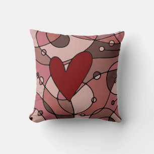 Cojín Decorativo Heart Zen Neurographic Digital Art Throw Pillow