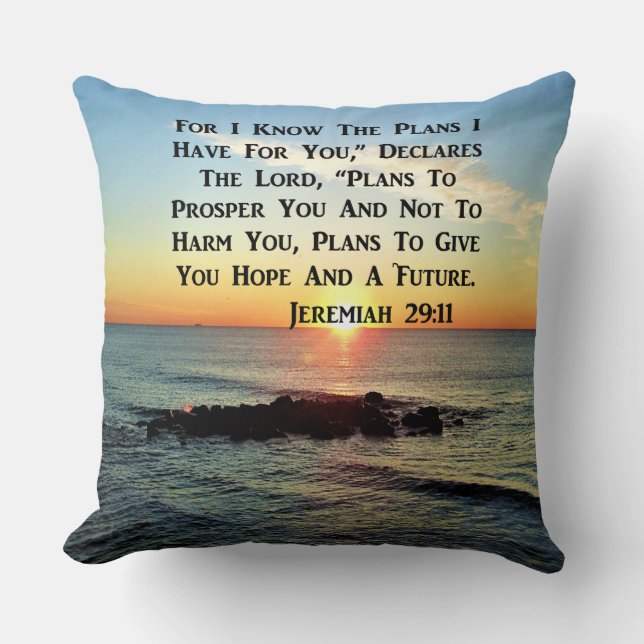 COJÍN DECORATIVO HEAVENLY SUNRISE JEREMIAH 20:11 VERSE (Anverso)