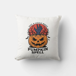 Cojín Decorativo Hechizo de calabaza vintage Halloween Bruja Arte d