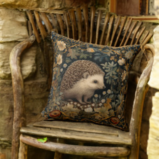 Cojín Decorativo Hedgehog al estilo del bosque William Morris