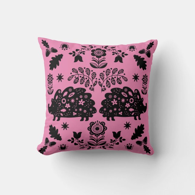 Cojín Decorativo Hedgehog Folk Art (Anverso)