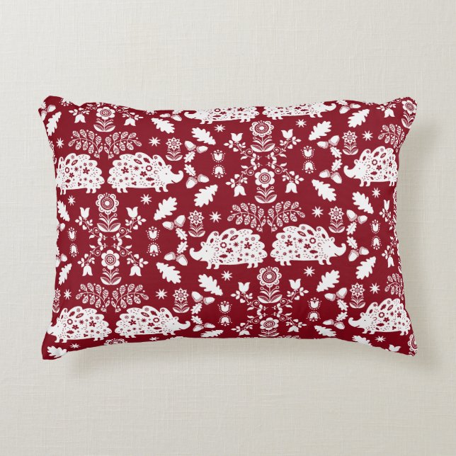 Cojín Decorativo Hedgehog Folk Art (Anverso)