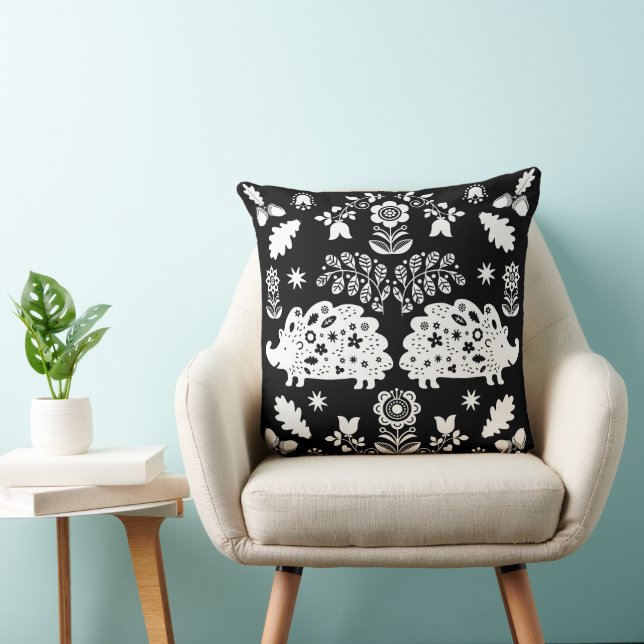 Cojín Decorativo Hedgehog Folk Art (Silla)