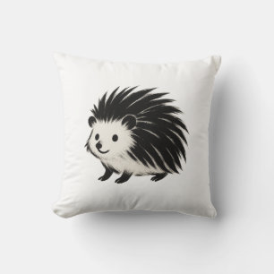 Cojín Decorativo Hedgehog minimalista - Diseño de animal de tinta n