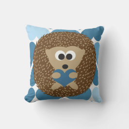 Cojín Decorativo Hedgehog y Corazón Azul