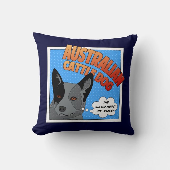 Cojín Decorativo Heeler azul (Anverso)