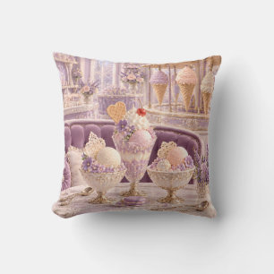 Cojín Decorativo Heladería de encaje de lavanda