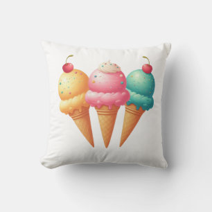 Cojín Decorativo Helado colorido
