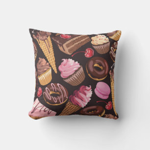 Cojín Decorativo Helados, pasteles, pasteles y delicias de queso