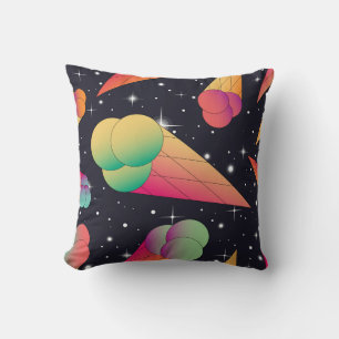 Cojín Decorativo Helados Retro, Neón Cósmico.