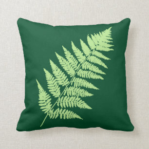 Cojín Decorativo Helecho 1 del arbolado, esmeralda y verde claro