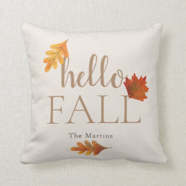 Cojín Decorativo Hello Fall Autumn Leaves Beige