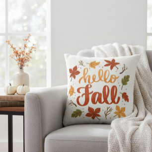 Cojín Decorativo Hello Fall Decorative Throw Pillow with Lettering