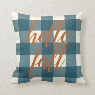 Cojín Decorativo Hello Fall Elegant Autumn Naranja Navy Blue Organi