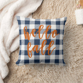 Cojín Decorativo Hello Fall Navy Buffalo Plaid