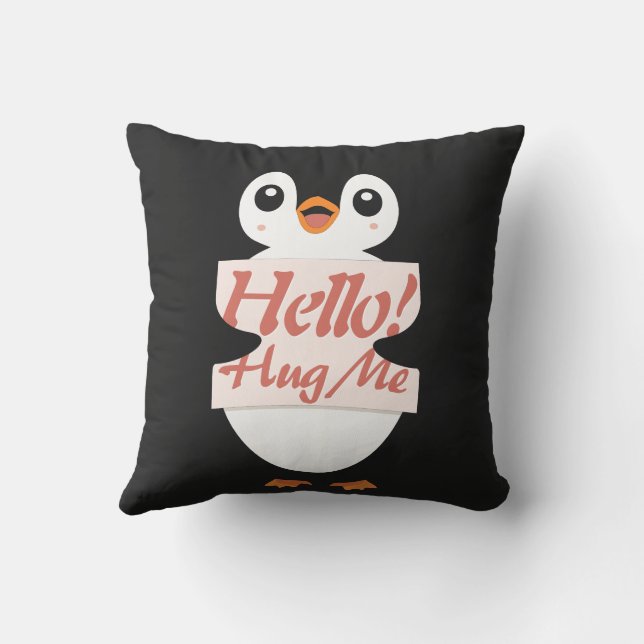 Cojín Decorativo Hello! Hug Me - penguin costume personalization (Reverso)