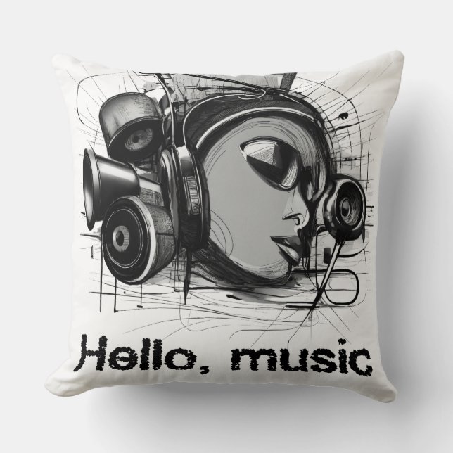Cojín Decorativo hello music (Anverso)