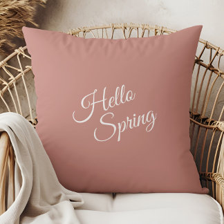 Cojín Decorativo Hello Spring Dusty Rose Throw Pillow