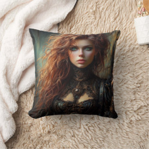 Cojín Decorativo Hembra gótica de Steampunk