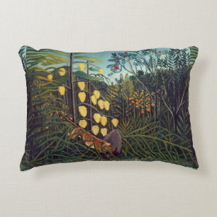 Cojín Decorativo Henri Rousseau lucha entre tigre y toro