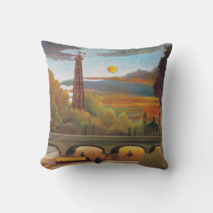 Cojín Decorativo Henri Rousseau - Sena y Torre Eiffel al atardecer