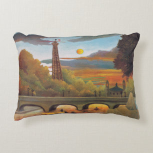 Cojín Decorativo Henri Rousseau - Sena y Torre Eiffel al atardecer