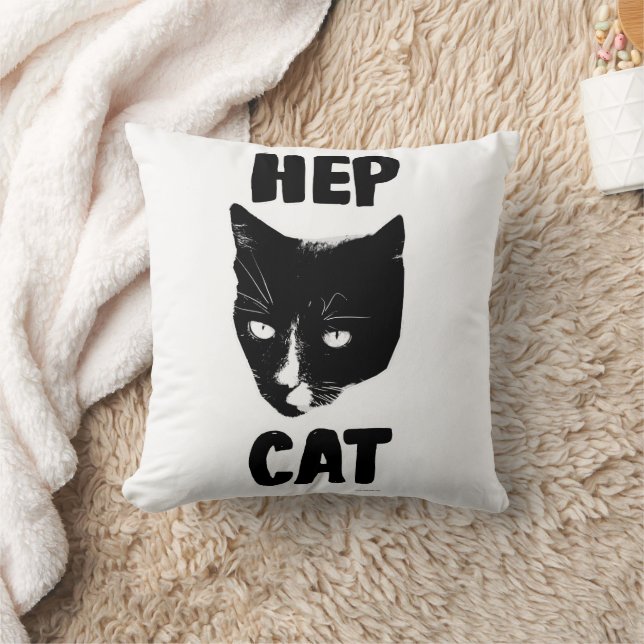 Cojín Decorativo Hep Cat Fun Tuxedo Cat Photo Slogan Art (Manta)