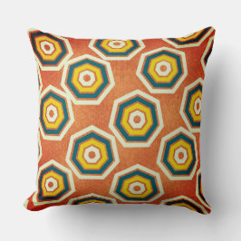 Cojín Decorativo Heptagon de los colores en el fondo del Naranja du