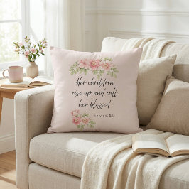 Cojín Decorativo Her children rise up and call her blessed 