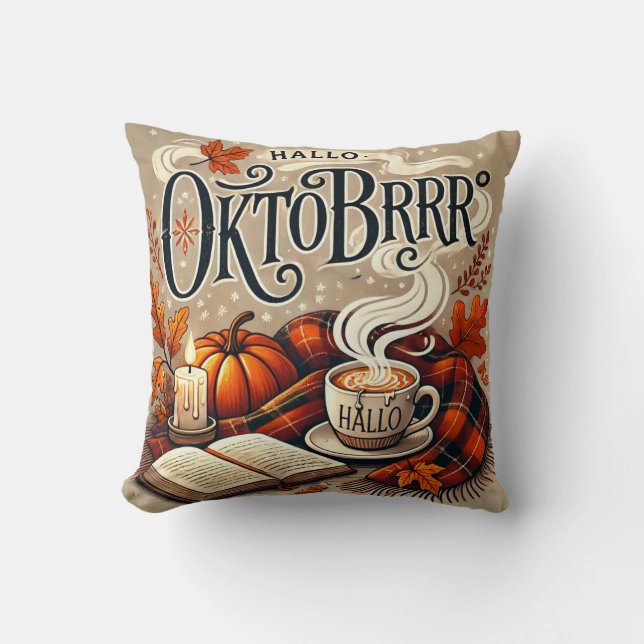 Cojín Decorativo Herbstkissen „Hallo Oktobrrr“ (Anverso)