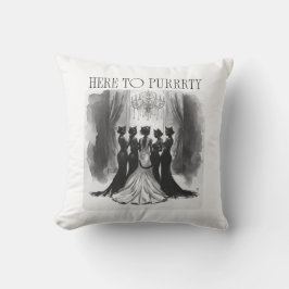 Cojín Decorativo Here to Purrrty – Cat Bridal Party Bachelorette