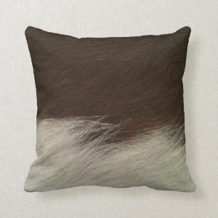 Cojín Decorativo Hereford Brown y falso tiro blanco del piel de