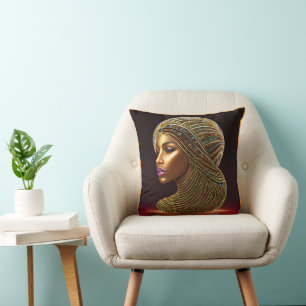 Cojín Decorativo Herencia Africana hermosa: Arte de Historia Negra
