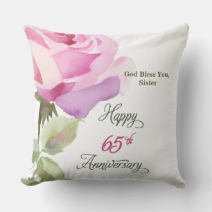 Cojín Decorativo Hermana Católica Jubileo Rosa 65 Aniversario