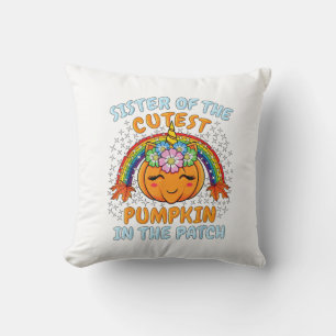 Cojín Decorativo Hermana Del Unicornio De La Calabaza Más Bonita De